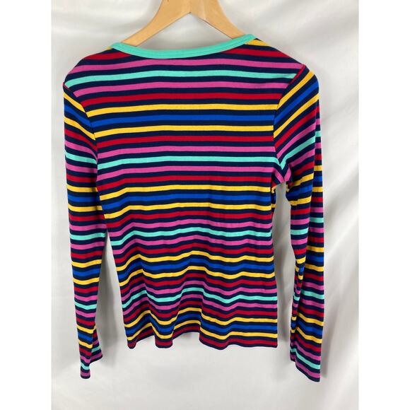 Lands End Striped Colorful Long Sleeve Top Size Medium - Picture 3 of 3
